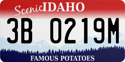 ID license plate 3B0219M