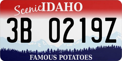 ID license plate 3B0219Z