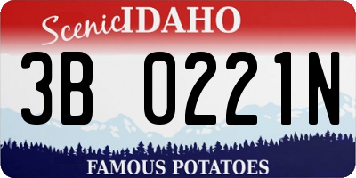 ID license plate 3B0221N