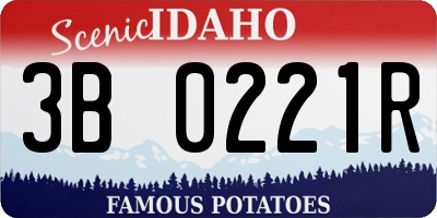 ID license plate 3B0221R