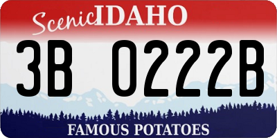 ID license plate 3B0222B
