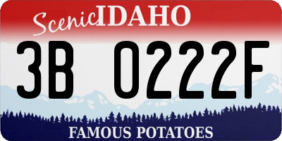 ID license plate 3B0222F