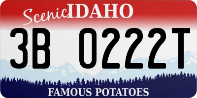 ID license plate 3B0222T
