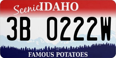 ID license plate 3B0222W