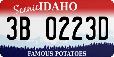 ID license plate 3B0223D
