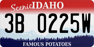 ID license plate 3B0225W