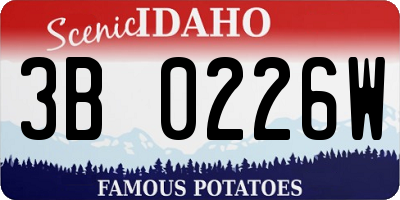 ID license plate 3B0226W