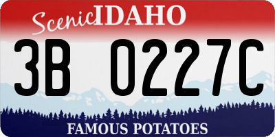 ID license plate 3B0227C