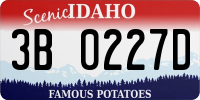 ID license plate 3B0227D