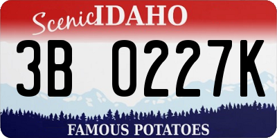 ID license plate 3B0227K