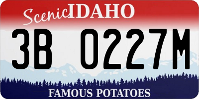 ID license plate 3B0227M