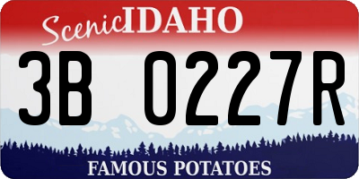 ID license plate 3B0227R
