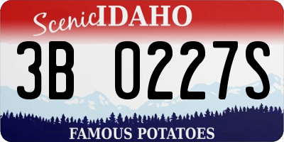 ID license plate 3B0227S