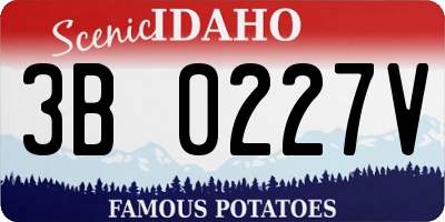 ID license plate 3B0227V