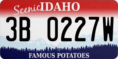 ID license plate 3B0227W
