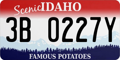 ID license plate 3B0227Y