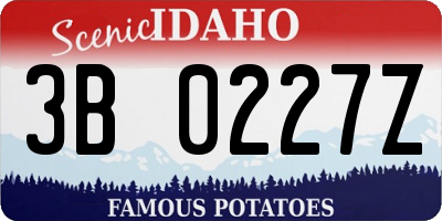 ID license plate 3B0227Z