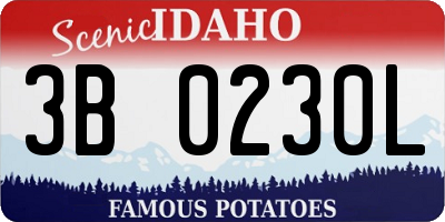 ID license plate 3B0230L