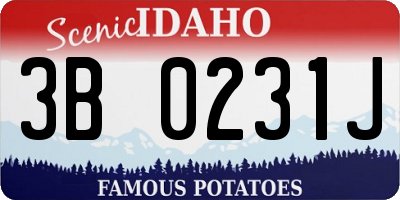 ID license plate 3B0231J