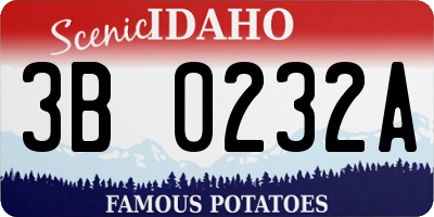 ID license plate 3B0232A