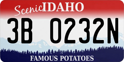 ID license plate 3B0232N