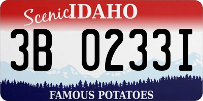 ID license plate 3B0233I