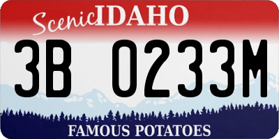 ID license plate 3B0233M