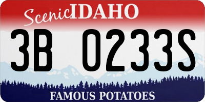 ID license plate 3B0233S