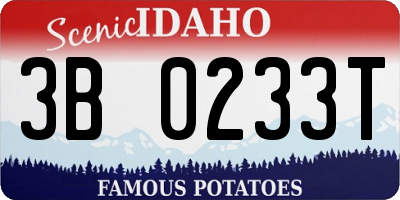 ID license plate 3B0233T