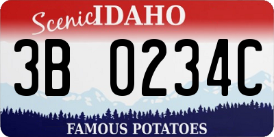 ID license plate 3B0234C