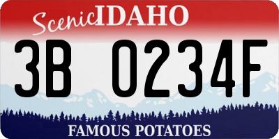 ID license plate 3B0234F