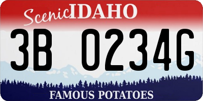 ID license plate 3B0234G