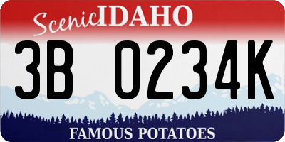 ID license plate 3B0234K