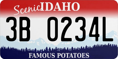 ID license plate 3B0234L