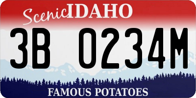 ID license plate 3B0234M