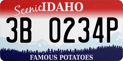 ID license plate 3B0234P