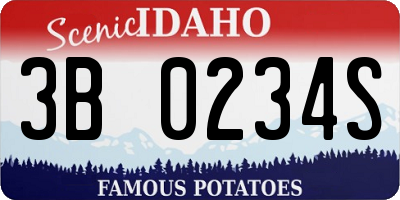 ID license plate 3B0234S