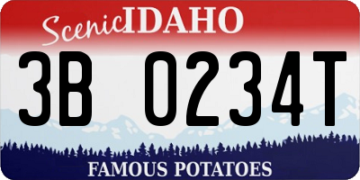 ID license plate 3B0234T