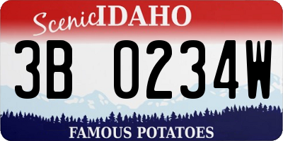 ID license plate 3B0234W
