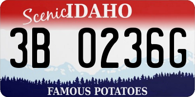 ID license plate 3B0236G
