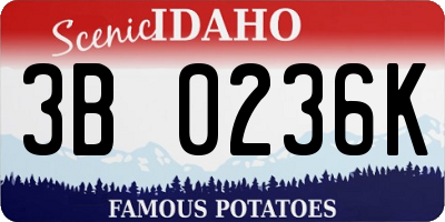 ID license plate 3B0236K