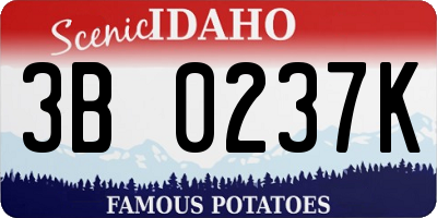 ID license plate 3B0237K