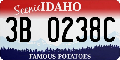 ID license plate 3B0238C