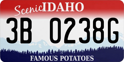 ID license plate 3B0238G