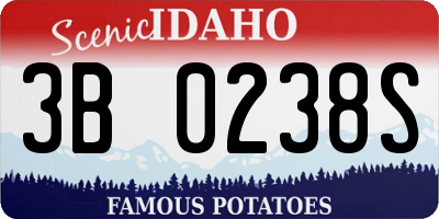 ID license plate 3B0238S