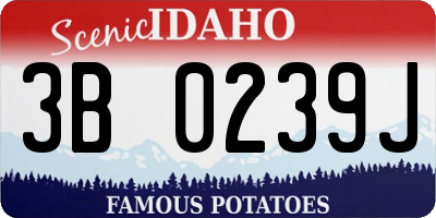ID license plate 3B0239J