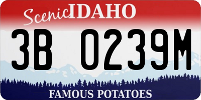ID license plate 3B0239M