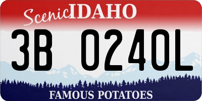 ID license plate 3B0240L