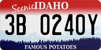 ID license plate 3B0240Y