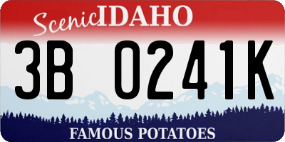 ID license plate 3B0241K